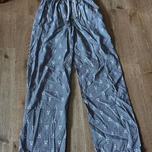 Psycho Bunny Pants Mens Large Black‎ & White Lounge Pajama Bunny Print Sz S